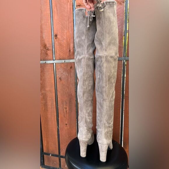 Stuart Weitzman Highland Suede Leather Boot size 9 Taupe NEW - Picture 7 of 16